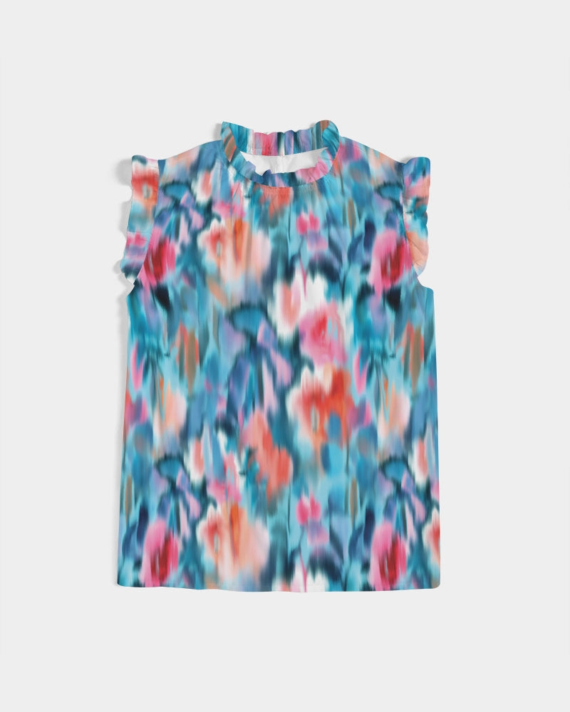 lIVING RELEVANT Women's All-Over Print Ruffle Sleeve Top